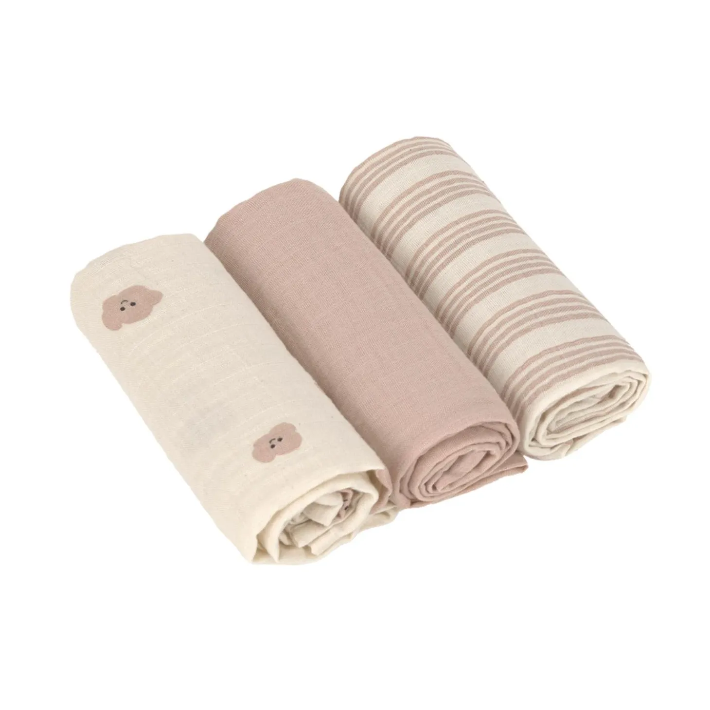 Lässig Lange mousseline M 3 pcs Tiny Team Taupe 60x60 cm