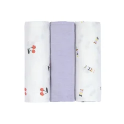 Lässig                    Lange mousseline 3 pcs Happy Fruits    Lilas            M