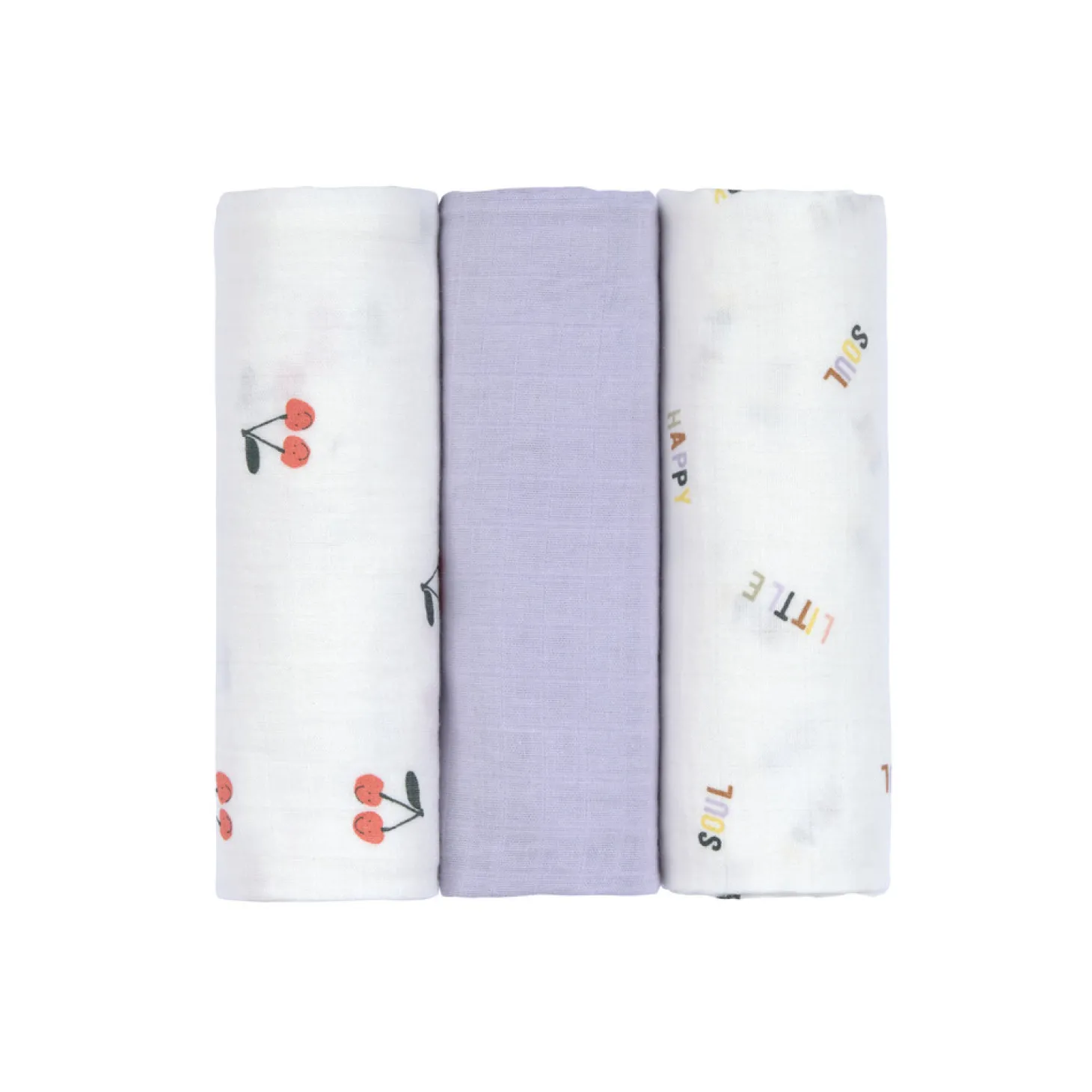 Lässig Lange mousseline 3 pcs Happy Fruits Lilas M