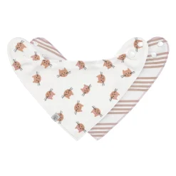 Lässig                    Lot de 2 bandanas avec col bénitier Tiny Team Chat    Rose            0 - 24 mois