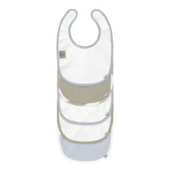 Lässig                    Lot de 5 bavoirs coton bio Happy Fruits    Bleu Clair/Kaki Clair