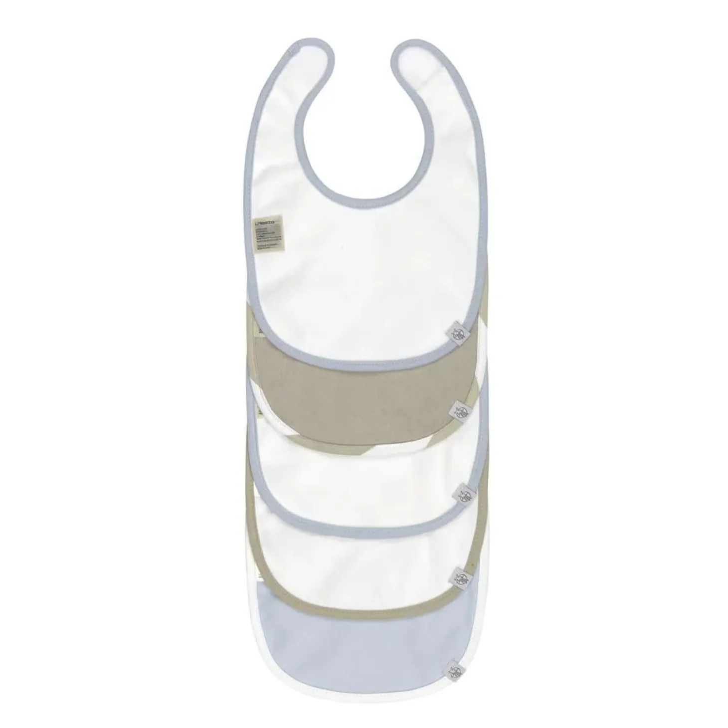 Lässig Lot de 5 bavoirs coton bio Happy Fruits Bleu Clair/Kaki Clair