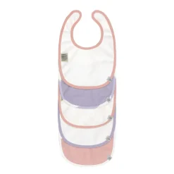 Lässig                    Lot de 5 bavoirs coton bio Happy Fruits    Rose/Lilas Clair