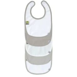 Lässig                    Lot de 5 bavoirs éponge    Arc En Ciel Taupe