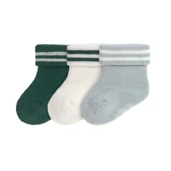Lässig                    Lot de 3 chaussettes Terry Rayures    Vert Foncé/Bleu Clair            19 - 22 mois