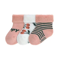 Lässig                    Lot de 3 chaussettes Terry Cerise    Pêche