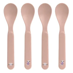 Lässig                    Lot de 4 cuillères PP/Cellulose Tiny Team Chat    Rose