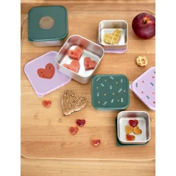 Lässig Lot de 3 petites boîtes à goûter inox Lavande