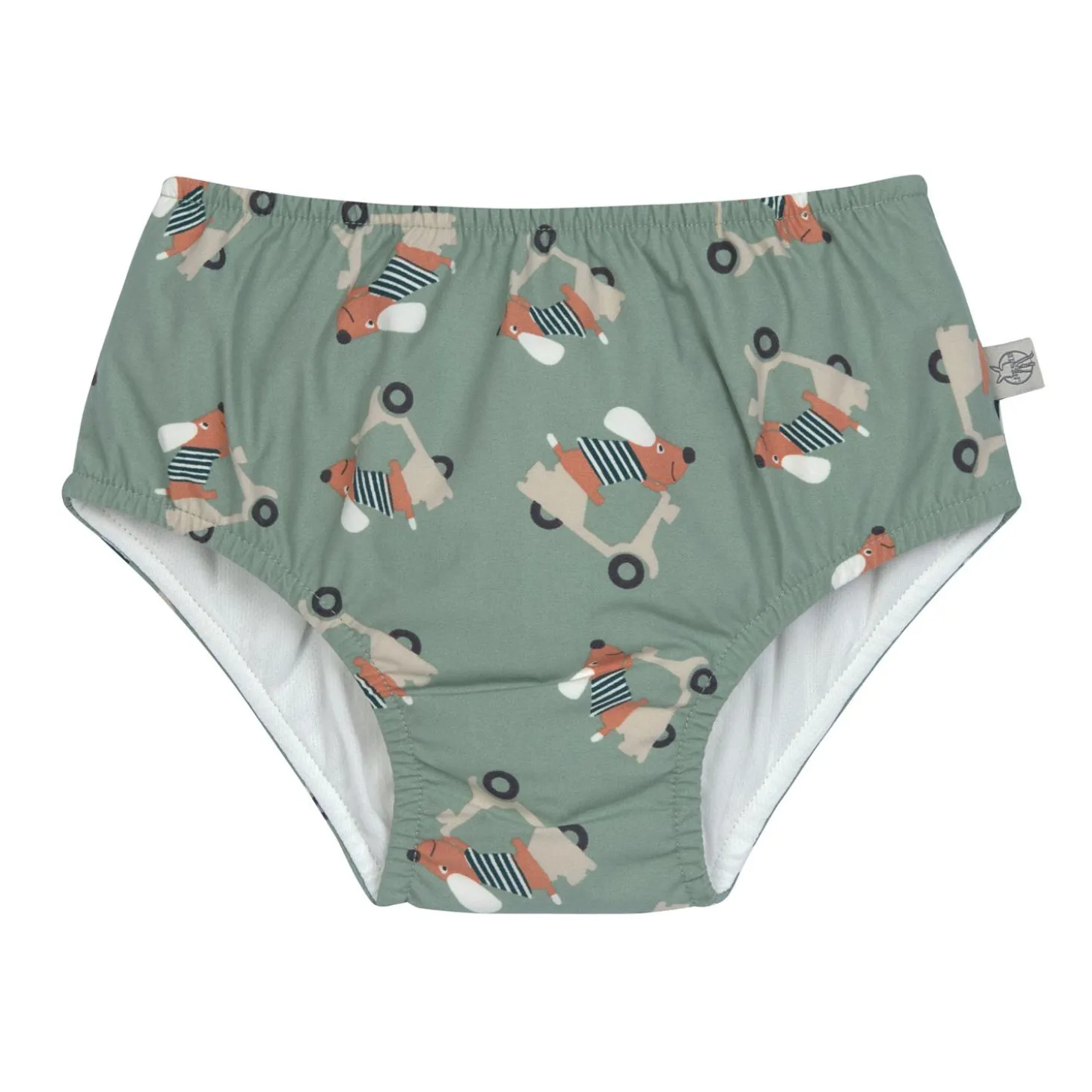 Lässig Maillot de bain couche Scooter/Chien Vert
