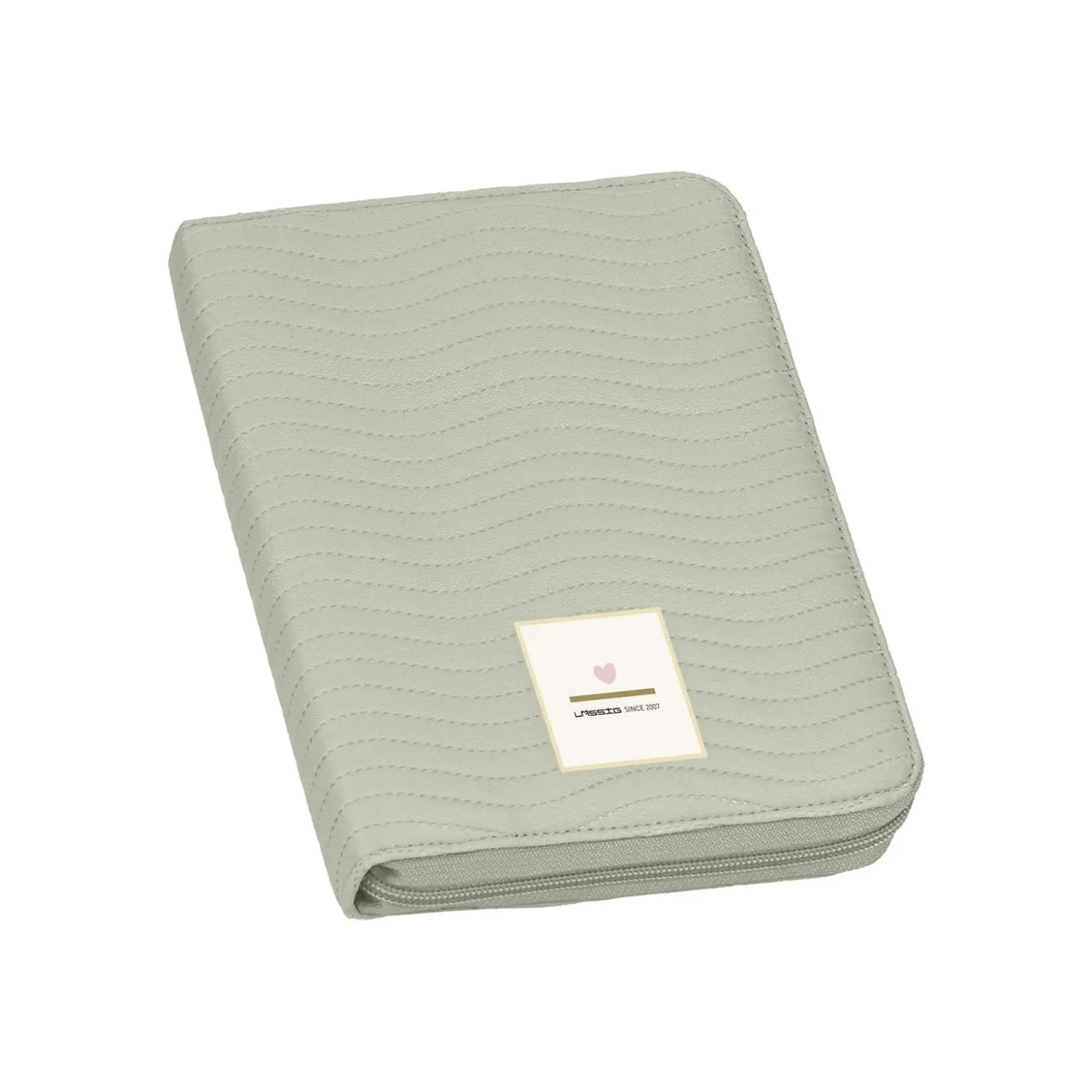 Lässig Pochette carnet de santé coutures à vagues Menthe