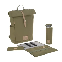 Lässig                    Sac à dos à langer Rolltop Green Label    Olive