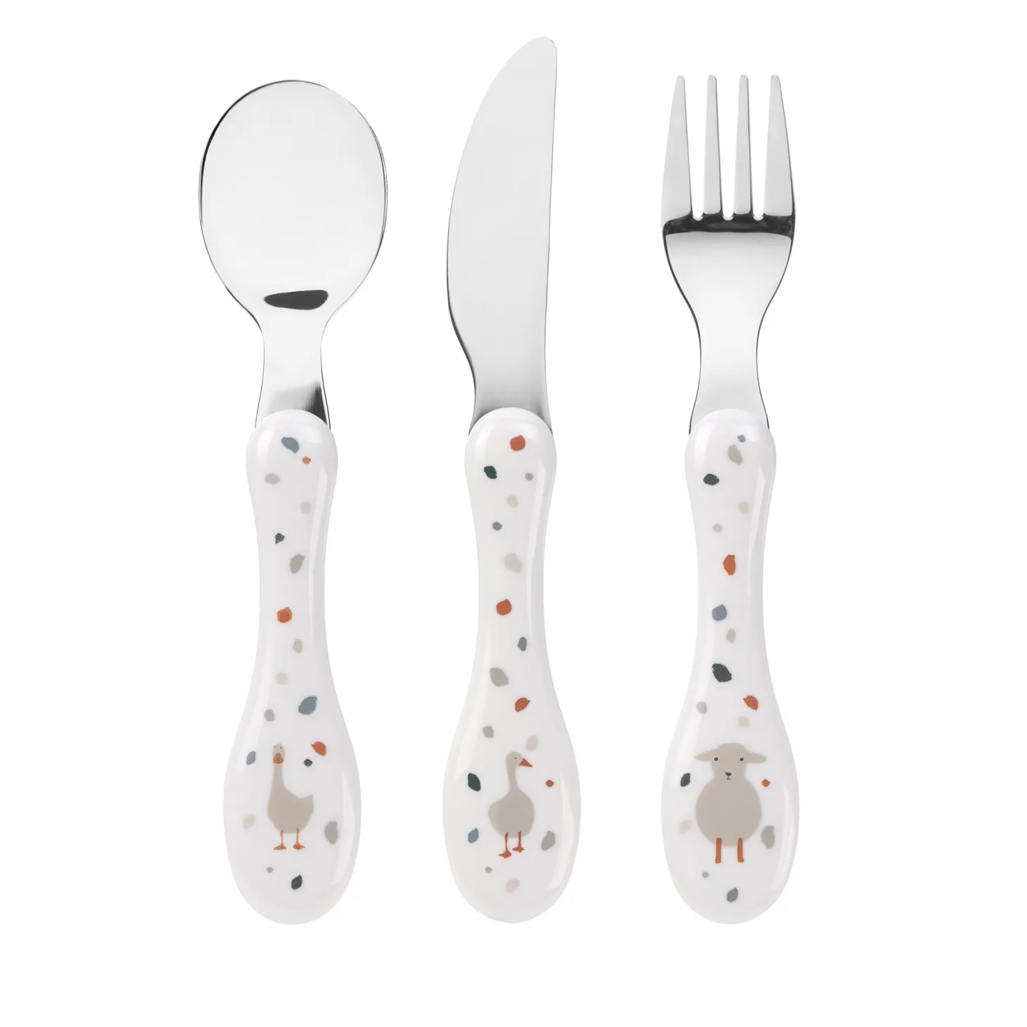 Lässig Set de couverts en inox Tiny Farmer Mouton/Oie Multicolore