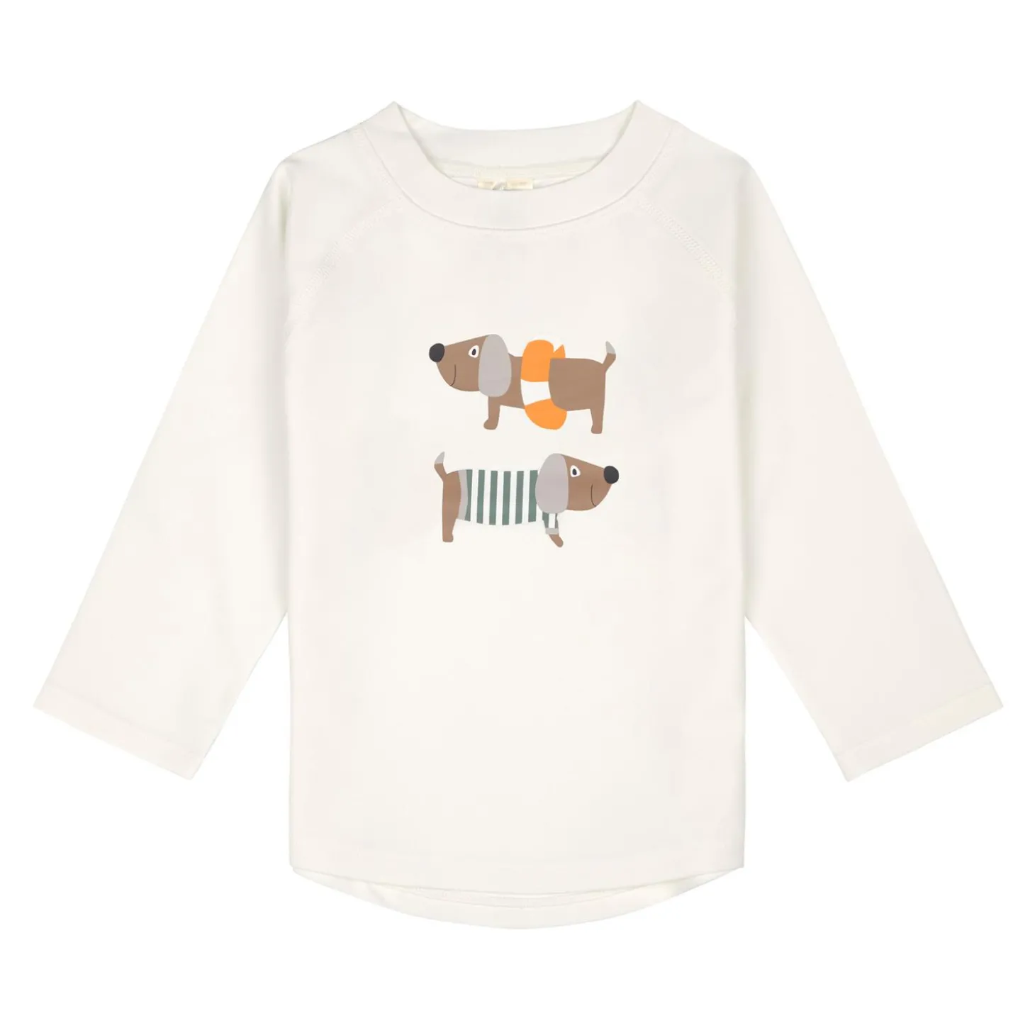 Lässig T-shirt anti-UV manches longues Beach Chien Orange/ocean vert