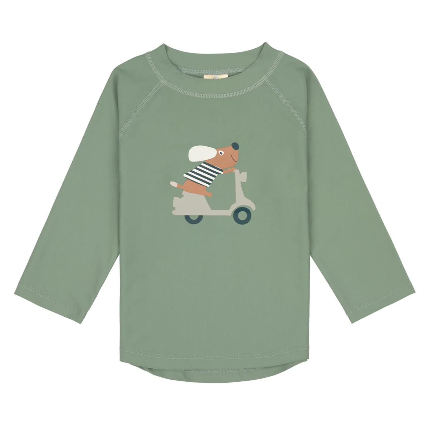 Lässig T-shirt anti-UV manches longues Scooter/Chien Vert