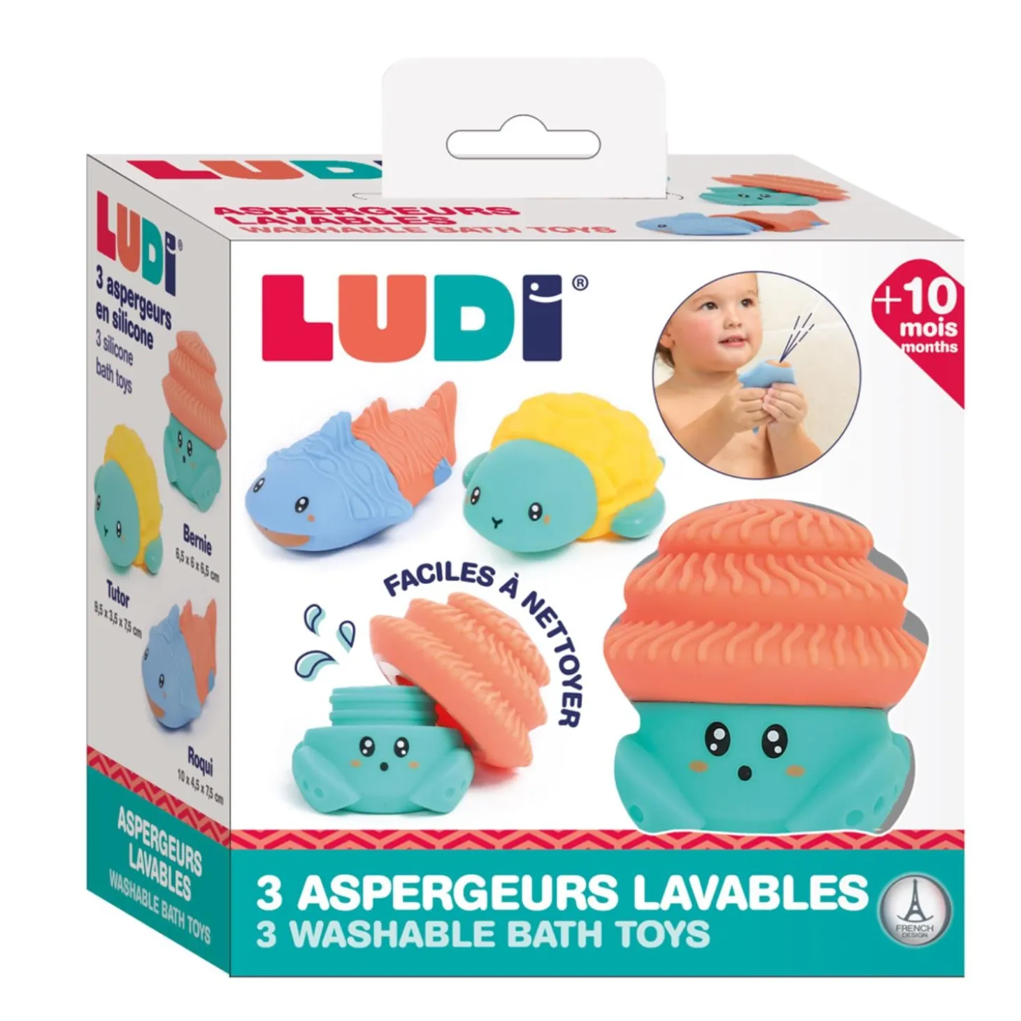 Ludi 3 aspergeurs lavable Aquacopains Multicolore