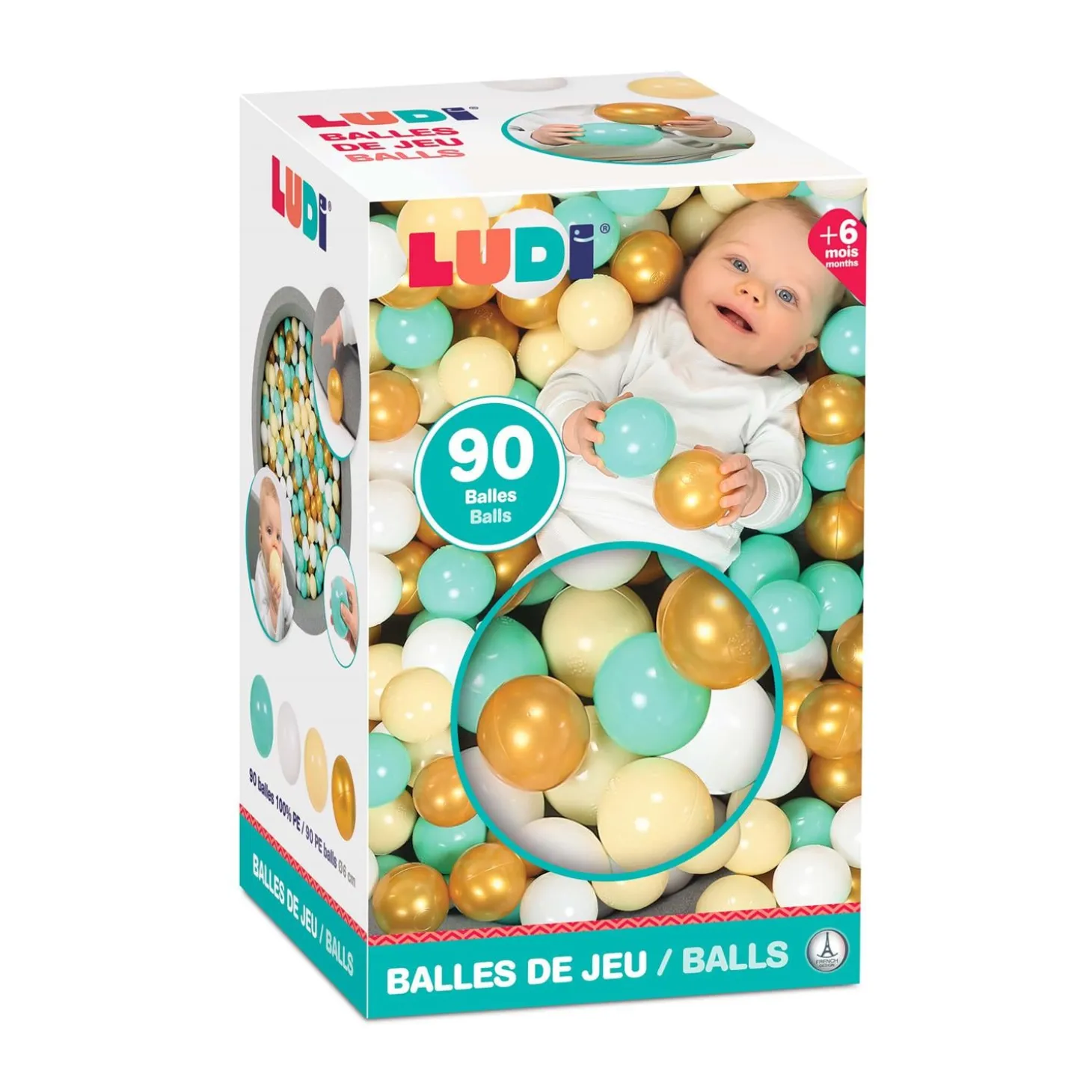 Ludi 90 Balles de jeu Multicolore
