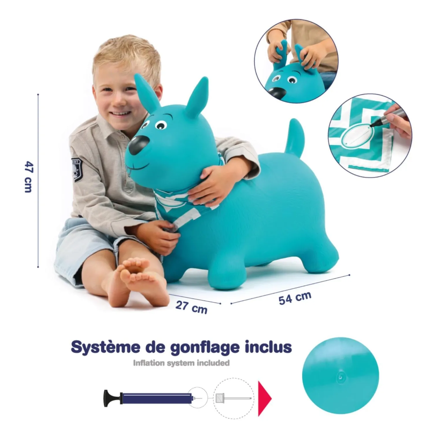 Ludi Chien sauteur Bleu