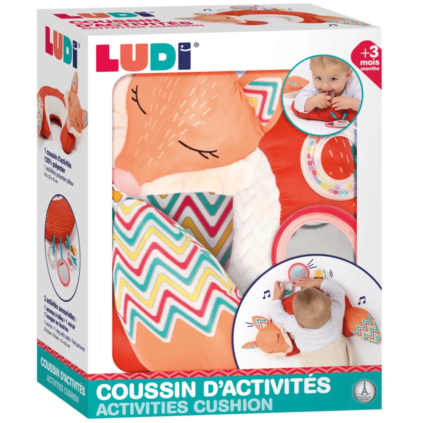 Ludi Coussin d'activités Orange
