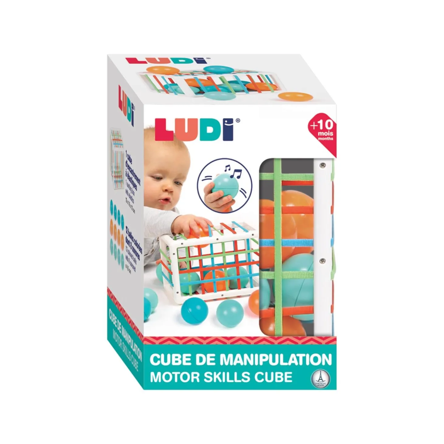 Ludi Cube de manipulation avec balles Multicolore 10 mois