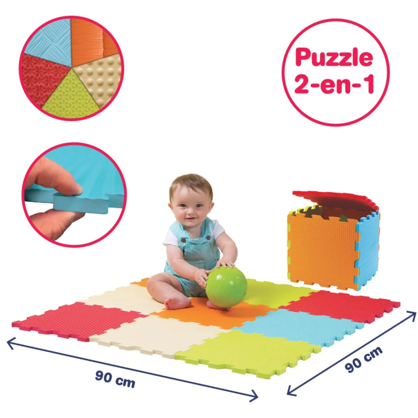 Ludi Dalles en mousse unies Multicolore