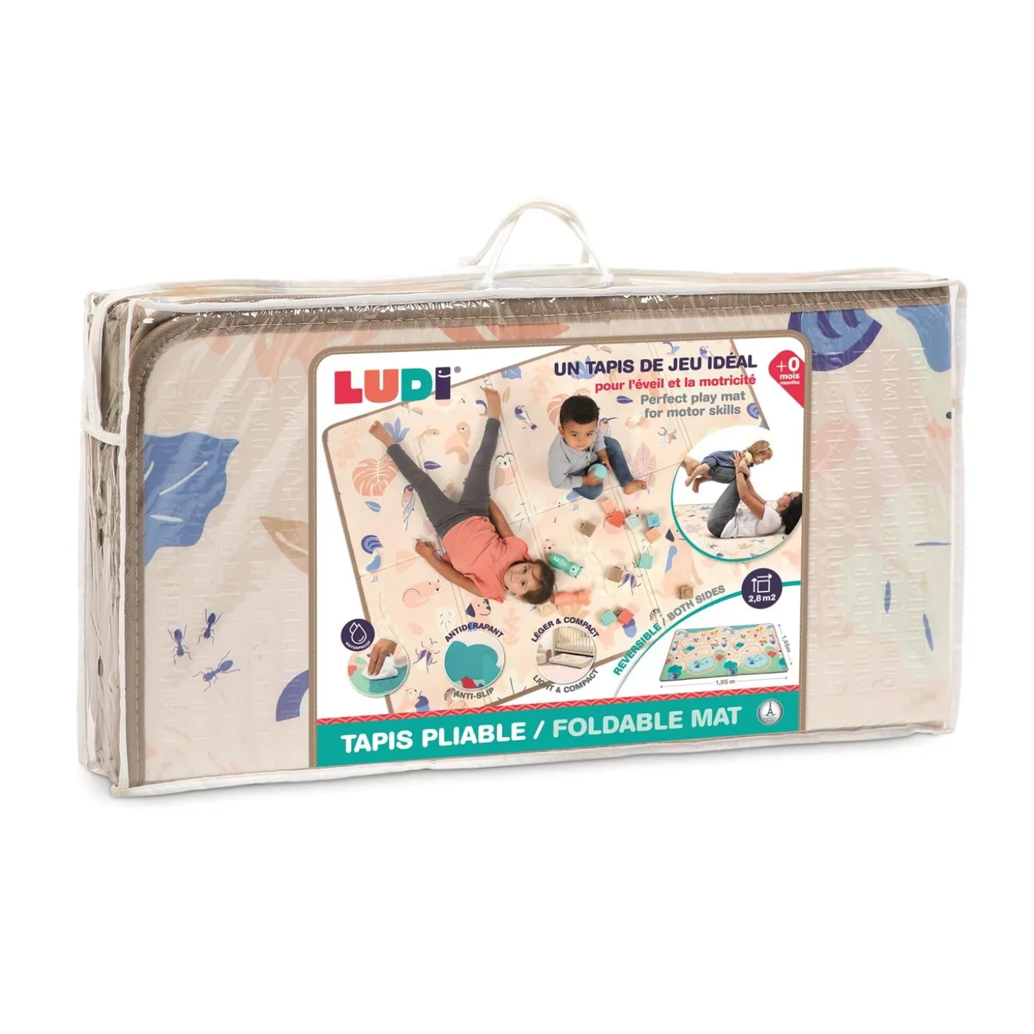 Ludi Grand tapis pliable reversible Multicolore
