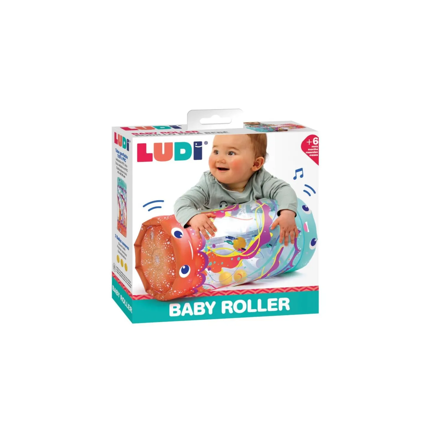 Ludi Jouet Baby Roller Meduse Multicolore