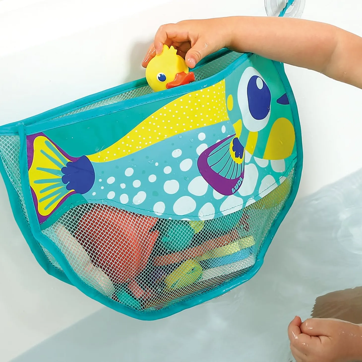 Ludi Jouet de bain Filet Poisson Multicolore