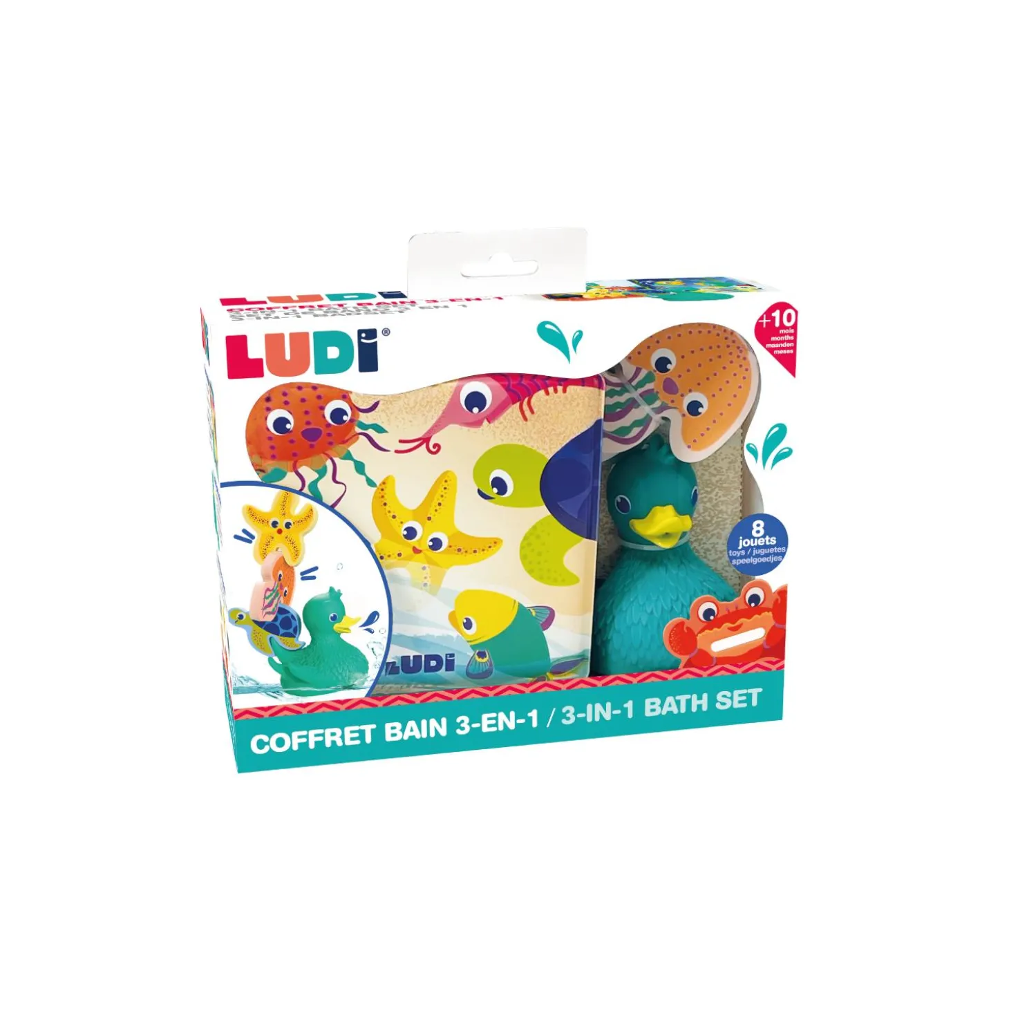 Ludi Jouet de bain Lucky Duck & Friends Multicolore