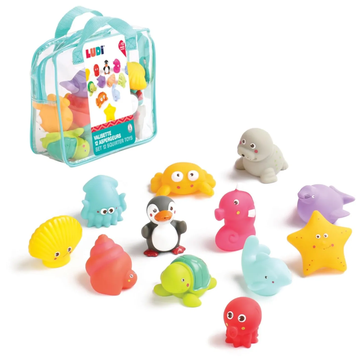 Ludi Jouets de bain aspergeurs 12 mers Multicolore