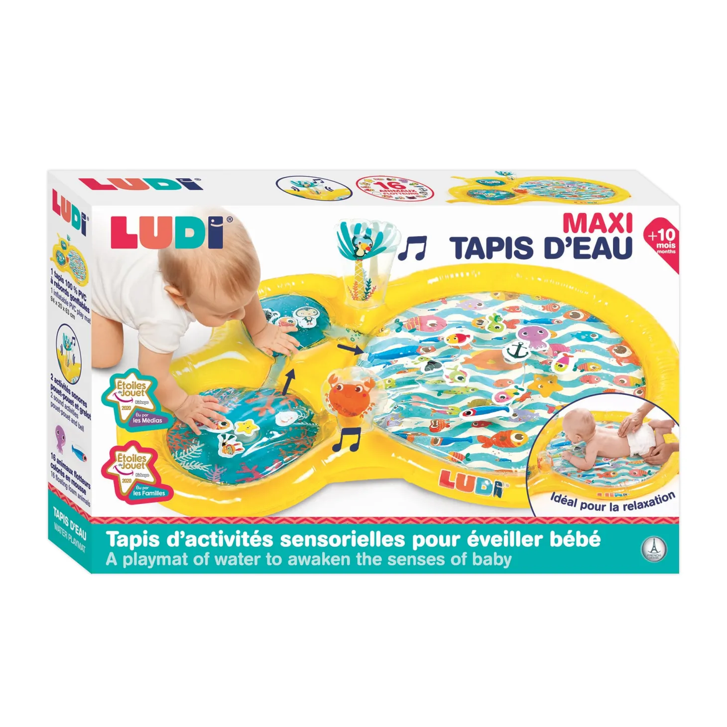 Ludi Maxi tapis d'eau Jaune