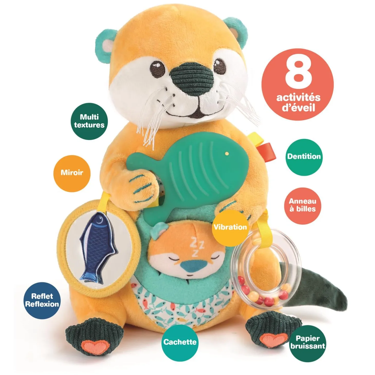 Ludi Peluche d'activités maman loutre Multicolore
