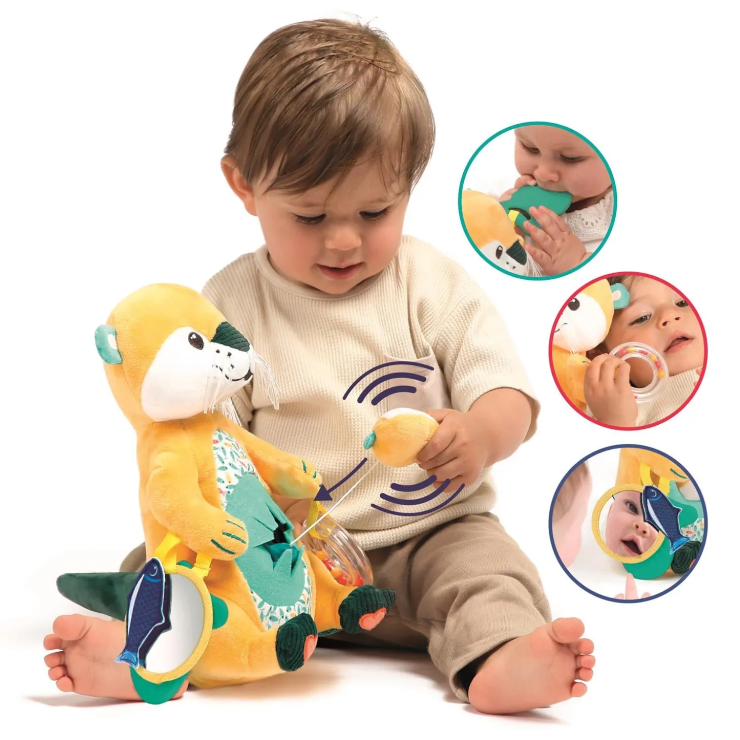 Ludi Peluche d'activités maman loutre Multicolore