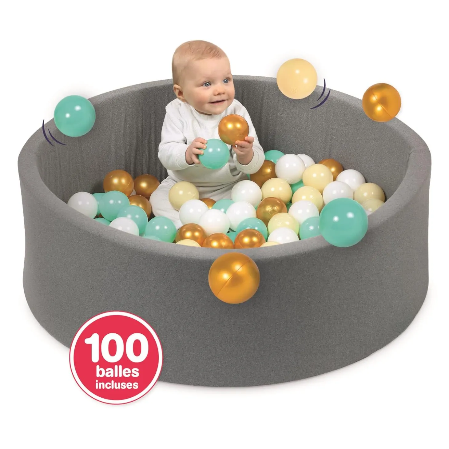 Ludi Piscine à balle Ronde Gris