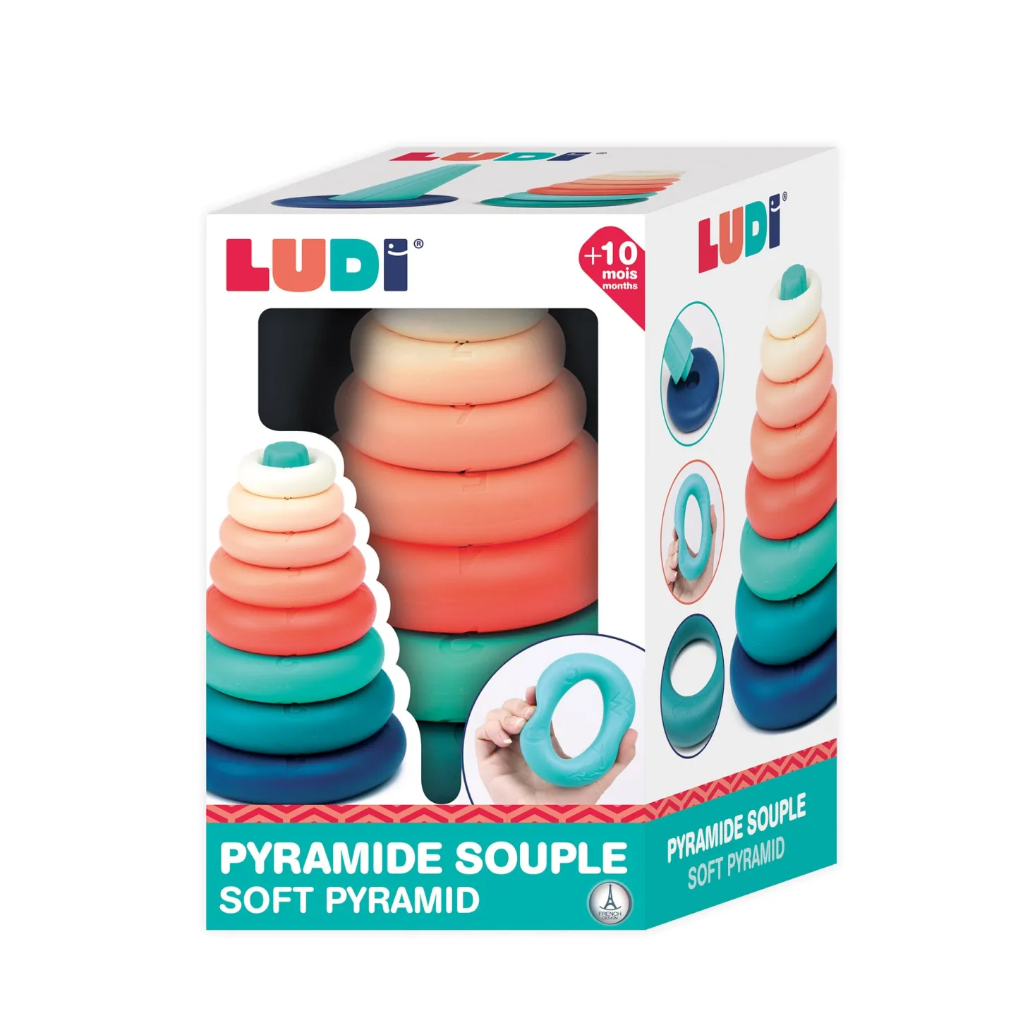 Ludi Pyramide Multicolore 12 mois
