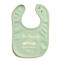 Maïka                    Bavoir annonce Maman    Vert epinette
