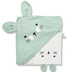 Maïka                    Cape de bain avec gant    Lapin/Vert            100x100 cm