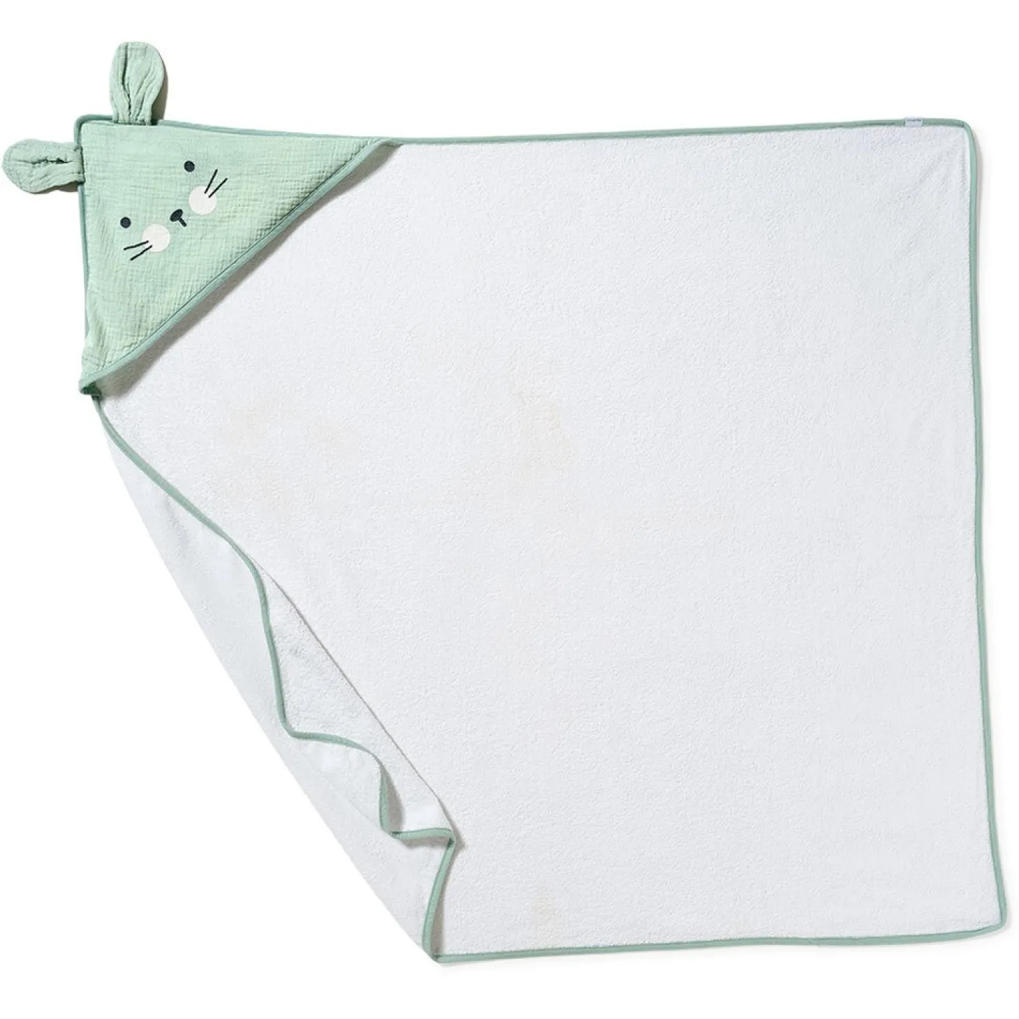 Maïka Cape de bain avec gant Lapin/Vert 100x100 cm