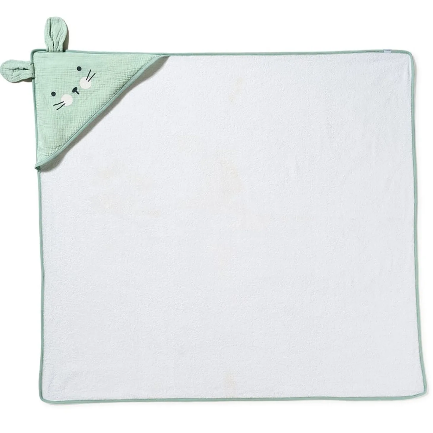 Maïka Cape de bain avec gant Lapin/Vert 100x100 cm