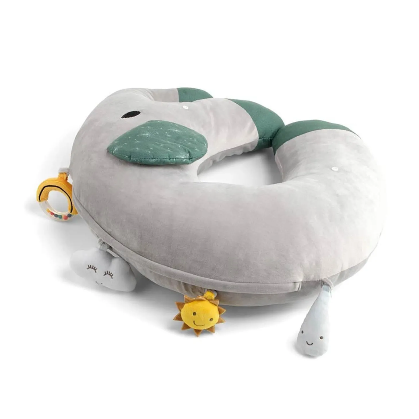 Maïka Coussin d'activités éléphant Gris