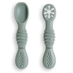 Maïka Cuillères d'apprentissage Silicone Vert