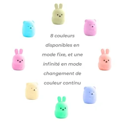 Maïka                    Veilleuse silicone ours    Blanc