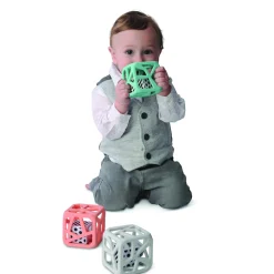 Malarkey kids                    Hochet cube de dentition    Rose Pêche