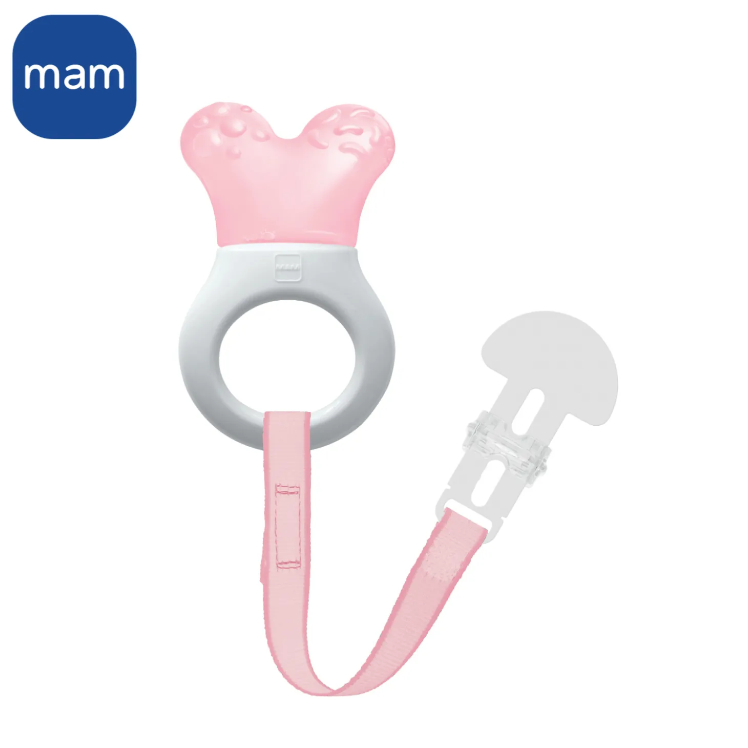 MAM BABY Anneau de dentition à réfrigérer avec attache Panaché 2 mois +