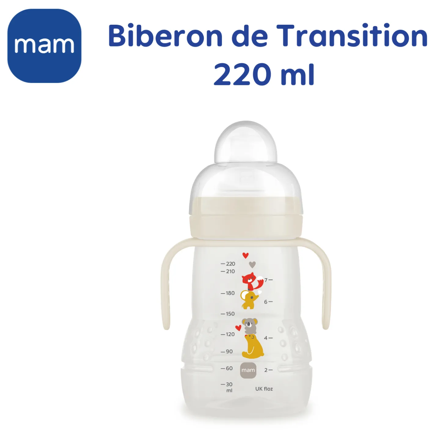 MAM BABY Biberon de transition Beige/Crème 220 ml