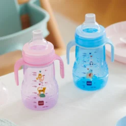 MAM BABY Biberon de transition Bleu 220 ml