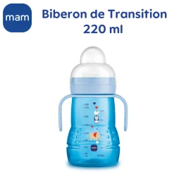 MAM BABY                    Biberon de transition    Bleu            220 ml