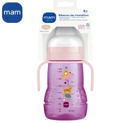 MAM BABY Biberon de transition Rose 220 ml