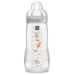 MAM BABY                    Biberon Easy Active décoré 2ème âge    Gris            330 ml