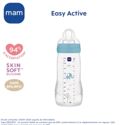 MAM BABY                    Biberon Easy Active Décoré Tétine Débit X    Océan            330 ml
