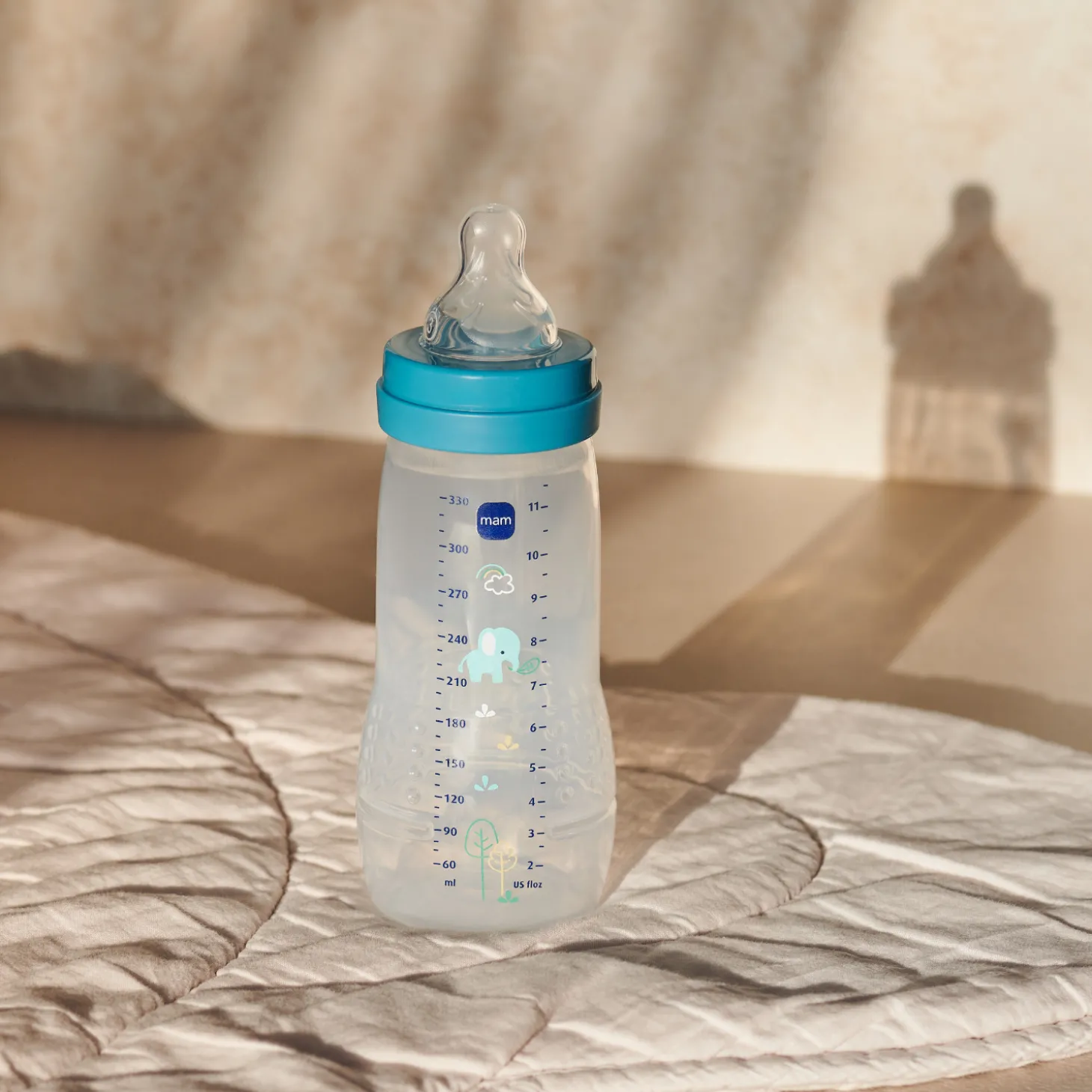 MAM BABY Biberon Easy Active Décoré Tétine Débit X Océan 330 ml